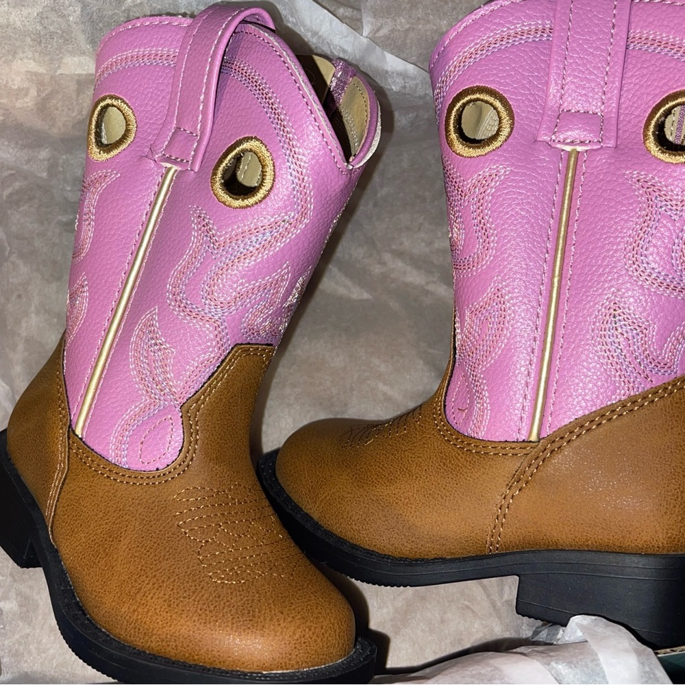 Pink and Brown Western Boots